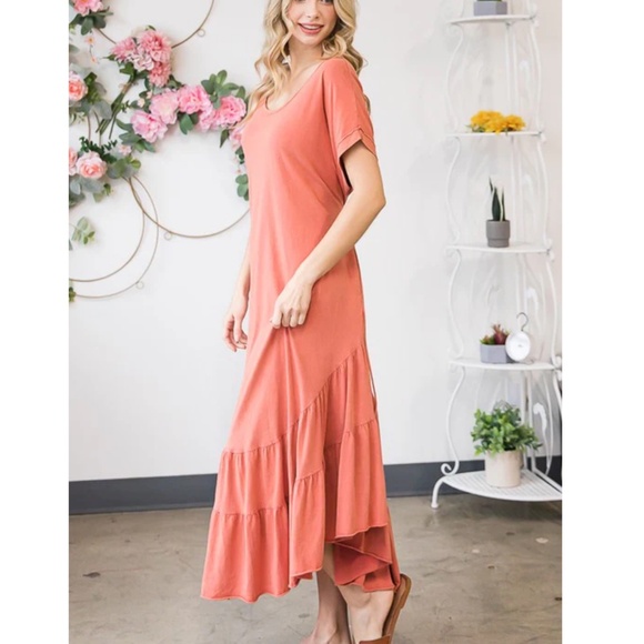 ๐ช๐ป Oli and Hali โ Pearl โ Oli & Hali WASHED RUFFLE TIERED HEM MIDI DRESS BR64 - Picture 5 of 6
